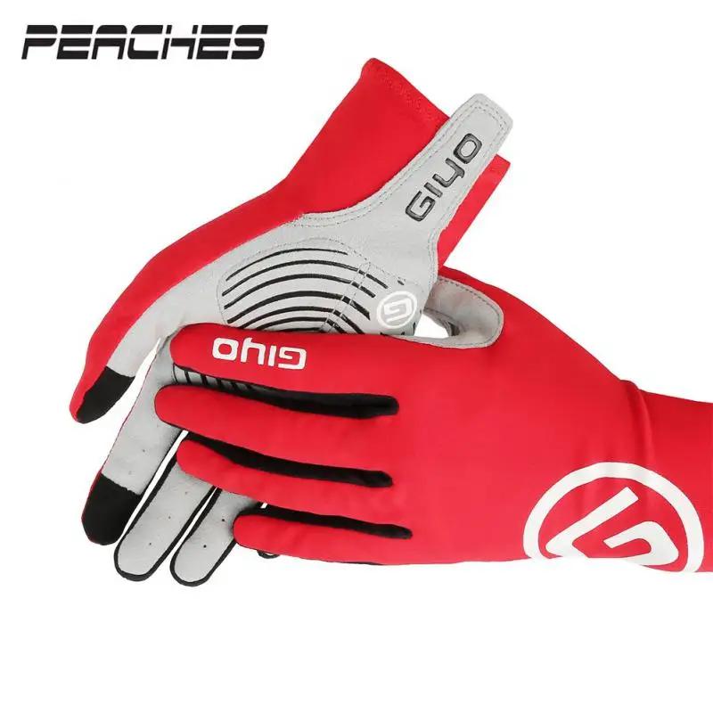 

PEACHES Cycling Gloves MTB Road Bike Riding Racing Gloves Touch Screen Long Full Fingers Gel Sports Bicycle Gloves For Women Men