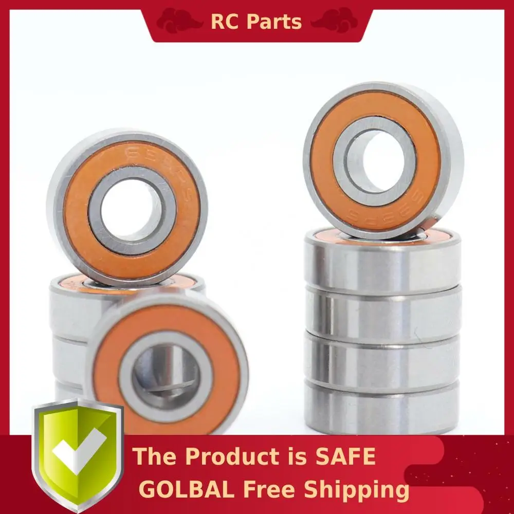 

695-2RS Bearing ABEC-3 10PCS 5x13x4 mm Miniature 695RS Ball Bearings 619/5RS Z2V1 Orange Sealed bearing 695 2RS