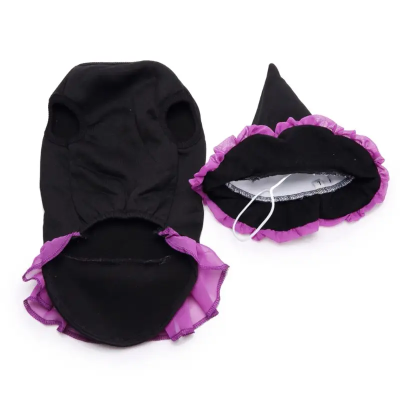 

Dog Halloween Witch Costume,Pet Cosplay Costumes,Puppy Warm Outfits Fleece