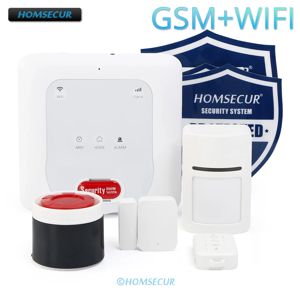 Комплект беспроводной сигнализации HOMSECUR Tuya Zigbee 2 4 ГГц Wi Fi GSM с проводной