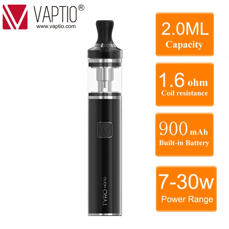 Оригинальный Vaptio Тиро Nano комплект многоразового Vape ручка 2 мл 900 мА/ч Батарея