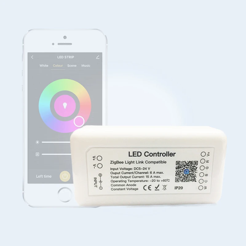 

Tuya Zigbee 3.0 Smart LED Controller RGB+CCT 6pin Smart Home Light Strip DC12-24V Controller Work With Alexa Google Assistant