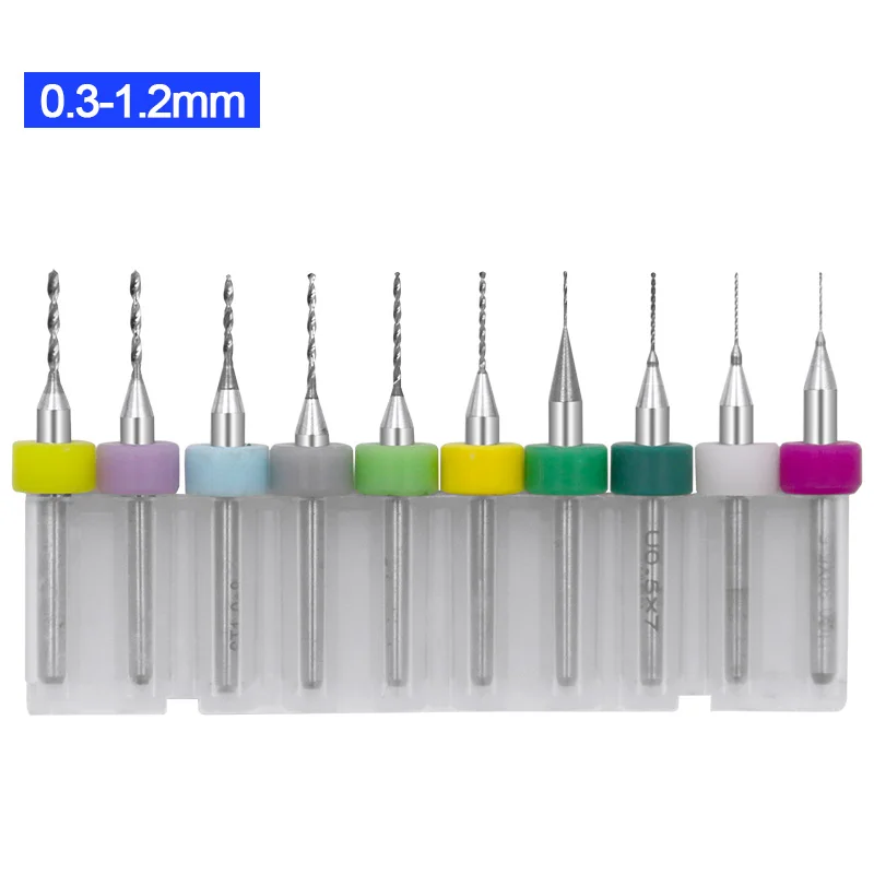 10pcs 0.3-1.2mm 0,1-3,0 мм Печатная плата карбидные сверла микро сверла CNC PCB Twist Dril - Цвет: 10pcs 0.3-1.2mm