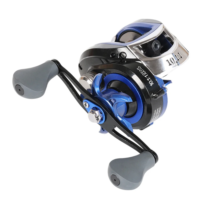 

Рыболовная катушка с магнитным тормозом и передаточным отношением 10 : 1