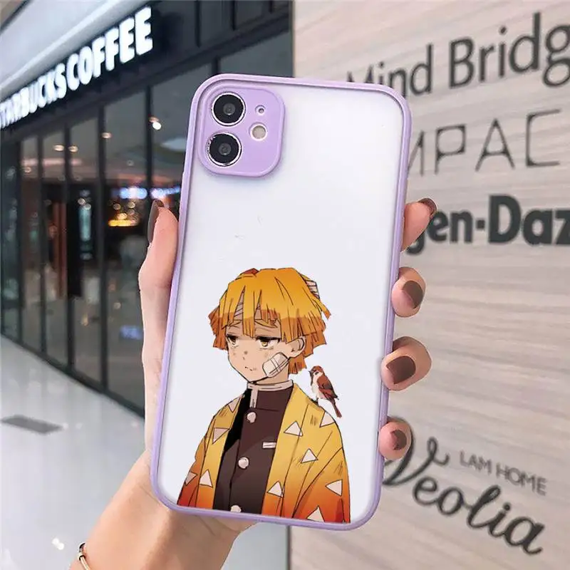 

Demon Slayer Kimetsu No Yaiba Phone Cases matte transparent For iphone 7 8 11 12 plus mini x xs xr pro max cover