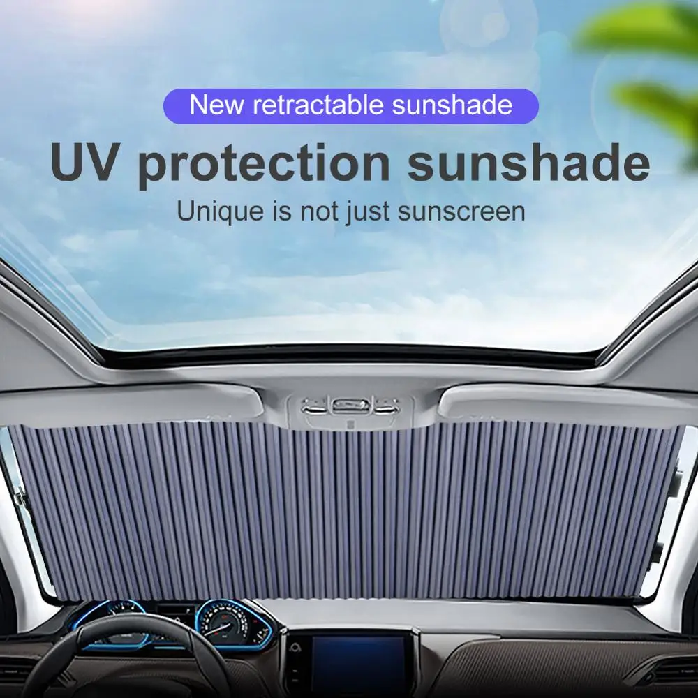 

Car Sunshade Cover Heat Insulation Visor Windshield Cover Retractable Sucker Front Window Sunscreen Shading Plate