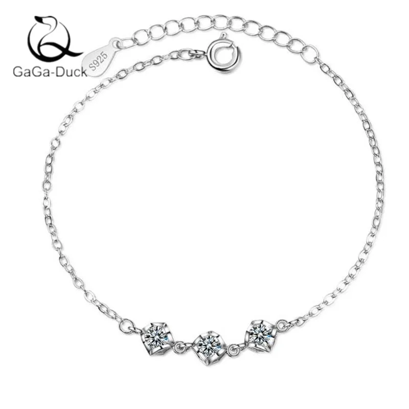 Женский браслет из серебра 925 пробы с бусинами и кристаллами | Украшения