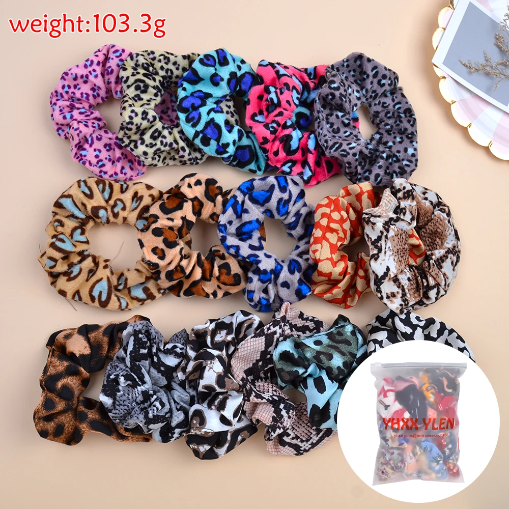 Резинка для волос леопардовая женская 16/19 шт./упаковка |