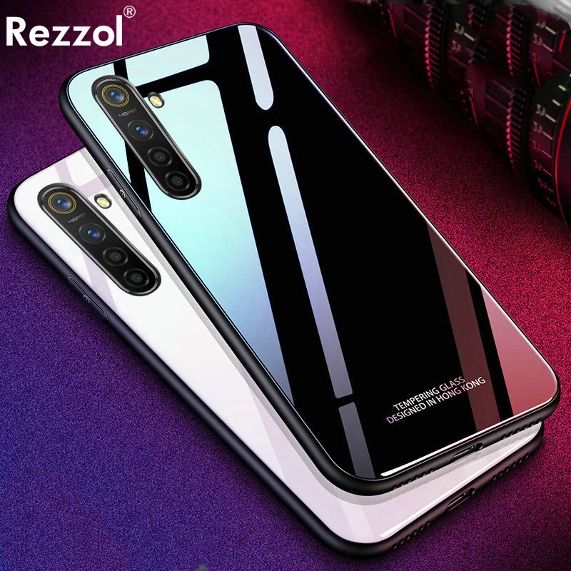 Чехол из закаленного стекла для OPPO Realme 5i Жесткий мягкого ТПУ с рамкой задней