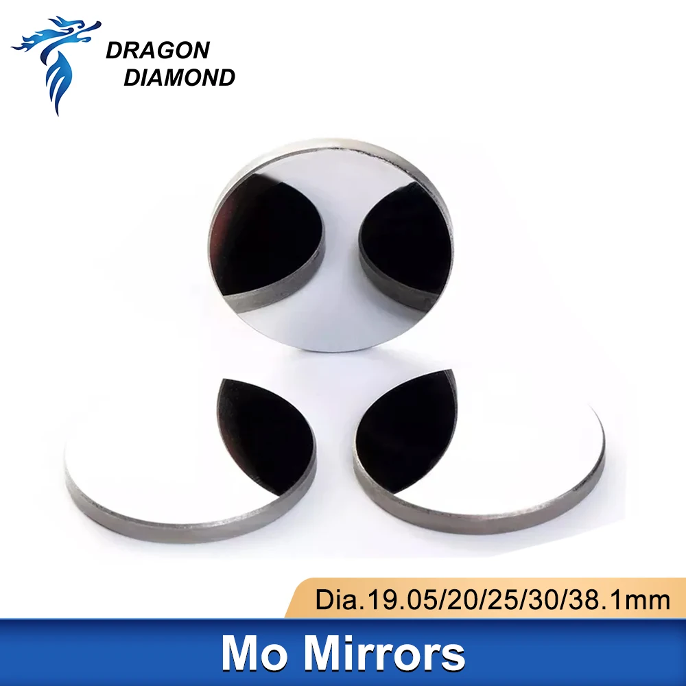 3pcs Co2 Lens Mo Reflective Mirror Laser Engraver Dia 19.05mm 20mm 25mm 30mm 38.1mm for Laser Cutter Machine