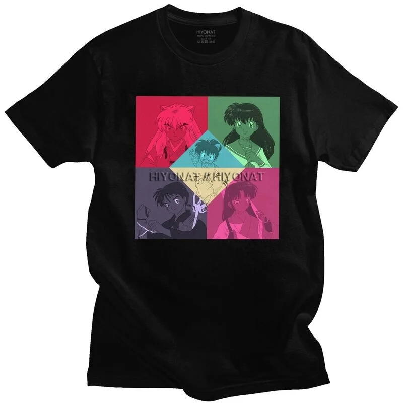 

Новинка, футболка Inuyasha Kagome Higurashi, Мужская модная хлопковая футболка с коротким рукавом, аниме мультяшная футболка Sesshoumaru
