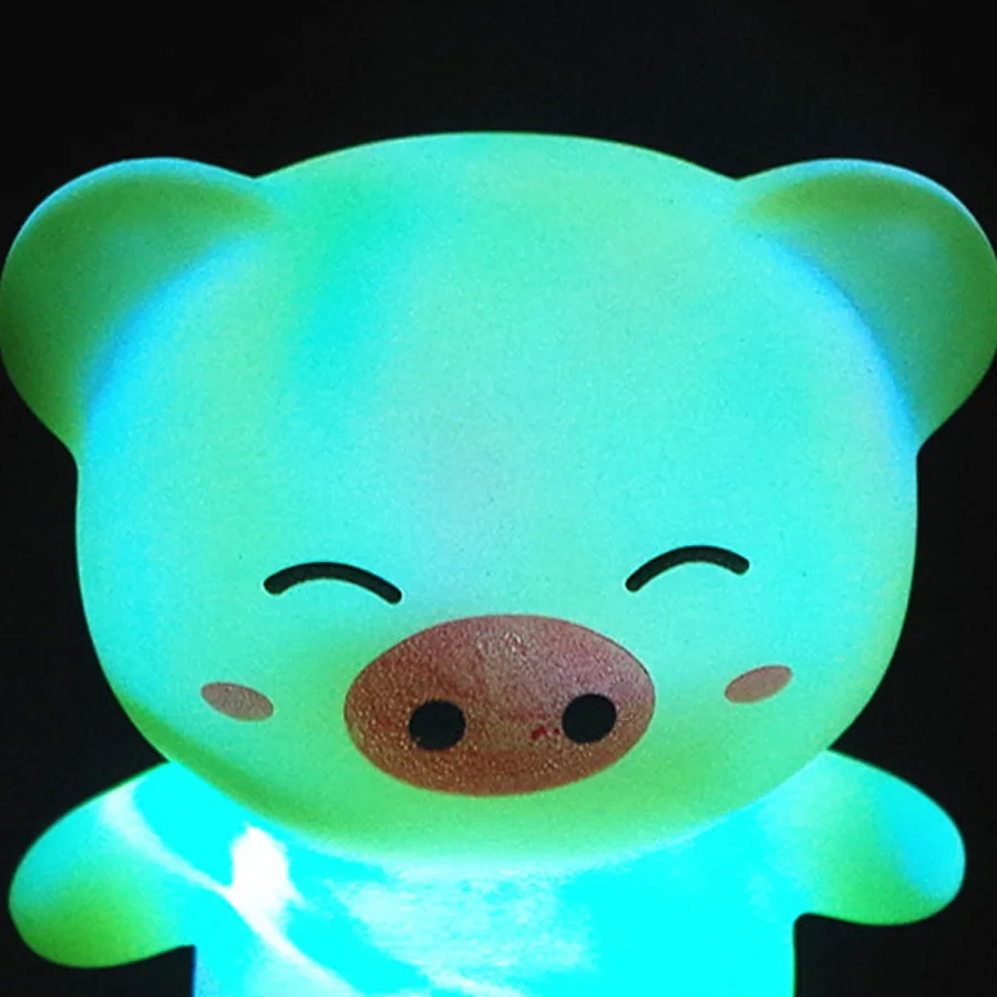 

Luminous happy pig Nightlight creative LED colorful flash children's toysA1000
