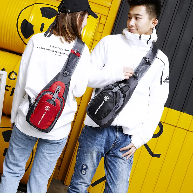 Men's Nylon Chest Bag Travel Hiking Solid Outdoor Sling Bag For Men