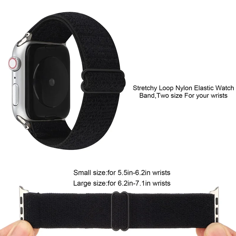 Эластичный нейлоновый ремешок для Apple Watch 6SE 38/40 мм 42/44 Iwatch 5/4/3 2 мужские и женские