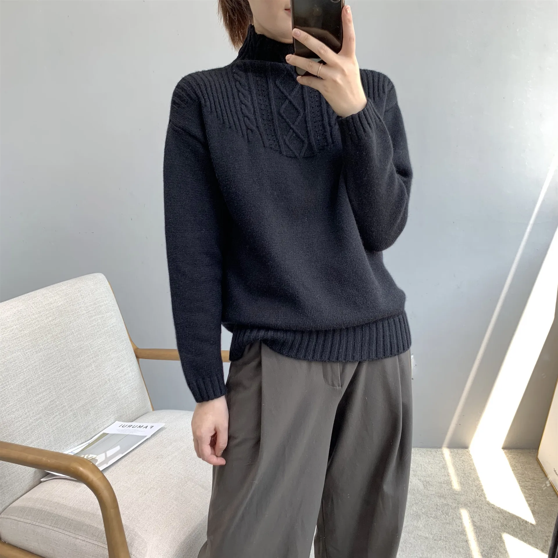

Fashion Elegant Women Clothing Sweater Pullover Knitwear 2020 Autumn New Loose Long Sleeve Wild Bottoming Tops Casual Sweater