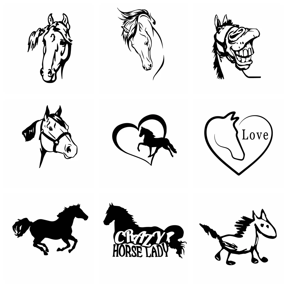 

Funny Car Stickers Horse Car Sticker and Decals Car-styling Animals Car Door Window Car Accessories Decoration Funny Wrap Vinyl