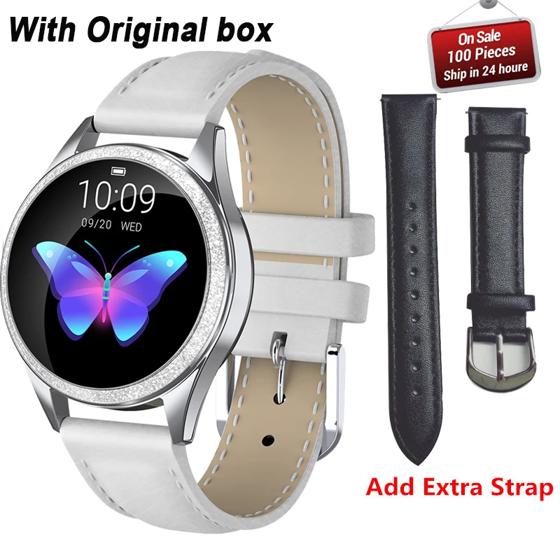 add extra strap KW20 женские Смарт-часы, модный прекрасный браслет, монитор сердечного ритма, мониторинг сна, умные часы для IOS Android PK H8 S3 KW10, ремешок - Цвет: add extra strap