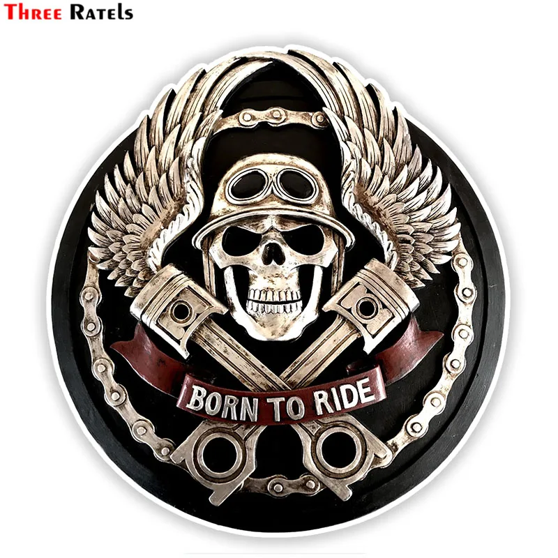 Три ratels FTC 782 # 14X14.9CM Череп Наклейка на машину мотоцикл наклейка аксессуары для