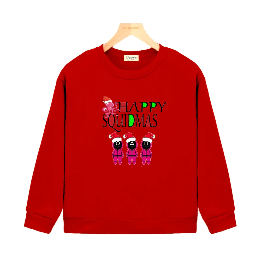 

Merry Christmas Clothing Squid Game Pullover Hoodies Kids Clothes Girls Sweatshirts Children's Clothing for Boys Winter Casual