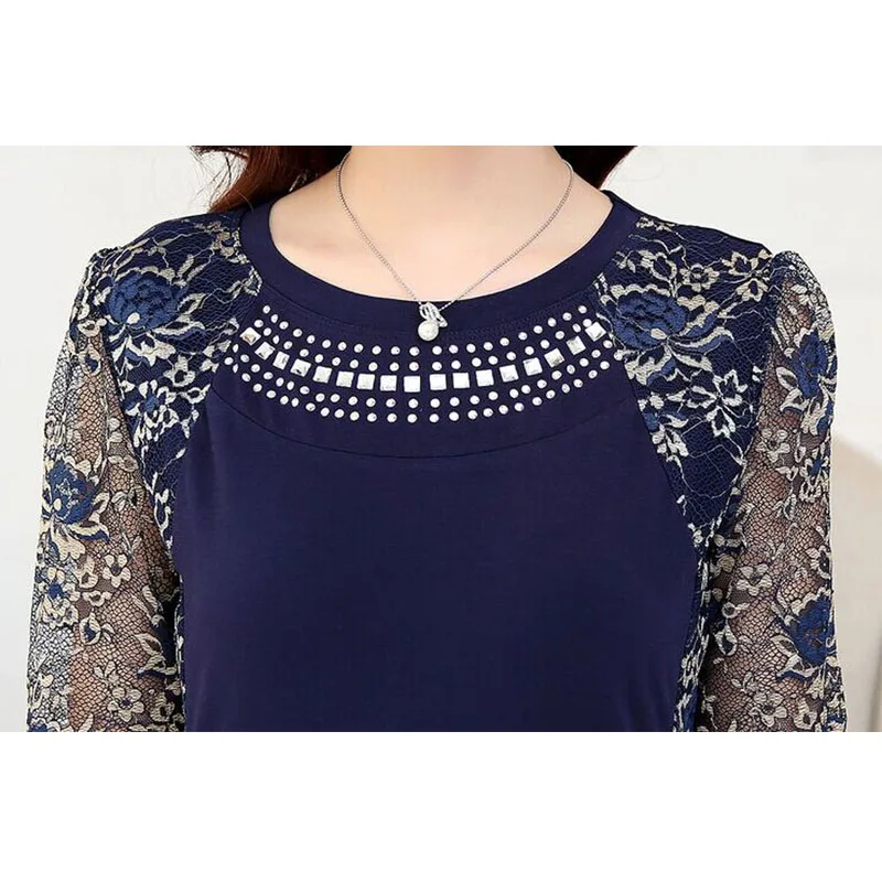 2021 модная Высококачественная Женская кружевная блузка размера плюс новые