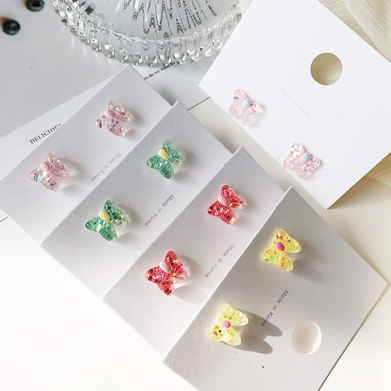 Новинка 2020 серебряные иглы японские летние милые цветные серьги гвоздики в форме