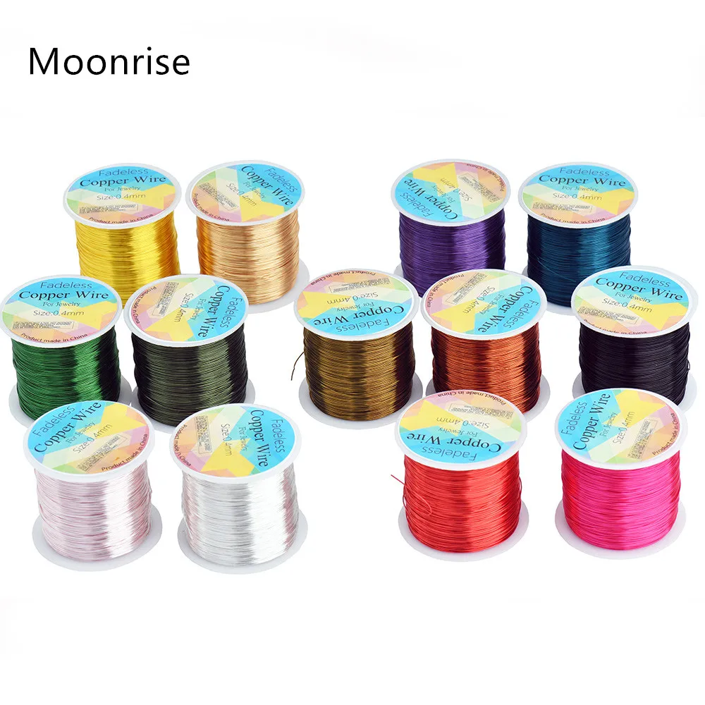 

28 26 24Gauge Beading Floral Colored Jewelry Making Copper Craft Wire Soft DIY Metal Craft Art Wire 62-100Meters