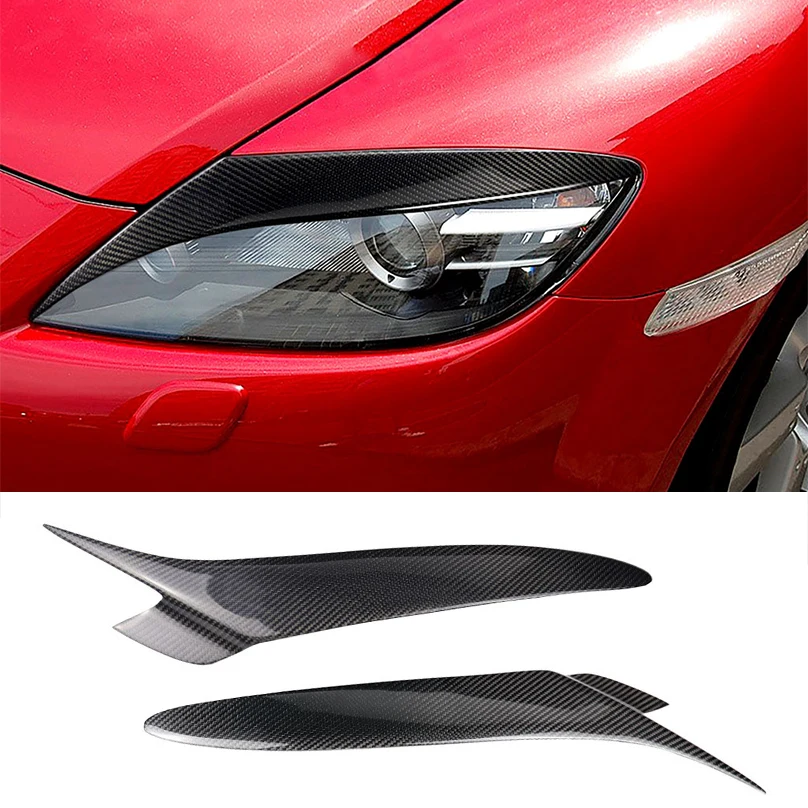 Пара наклеек для передних фар из углеродного волокна Mazda RX8 2004 2005 2006 2007 2008|Абажуры|