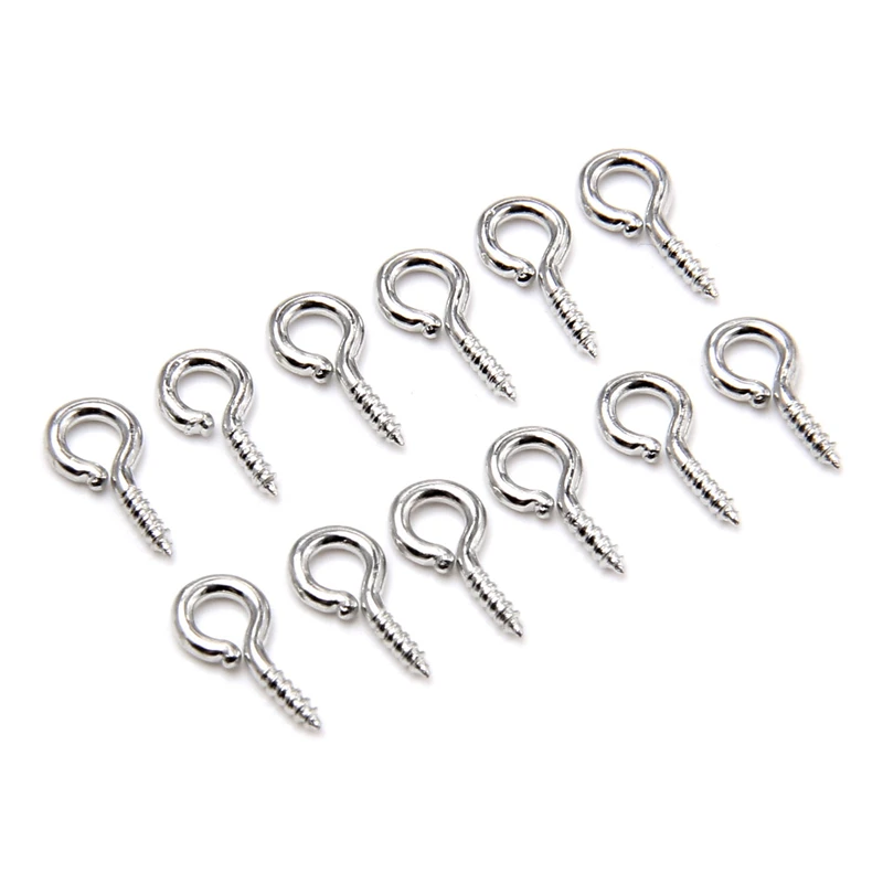 4x9mm 200Pcs Alloy Screw Eye Pins for Jewelry Making DIY Threaded Hooks Clasps Pearl Beads Findings Bracelet Eearrings - купить по