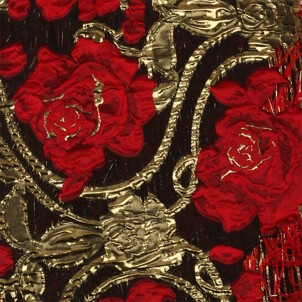 

2020 Brocade Lace Fabric African Jacquard Lace with Feather Top Selling Nigerian Tulle Mesh Lace Fabric for Bridal Lace APW3155B