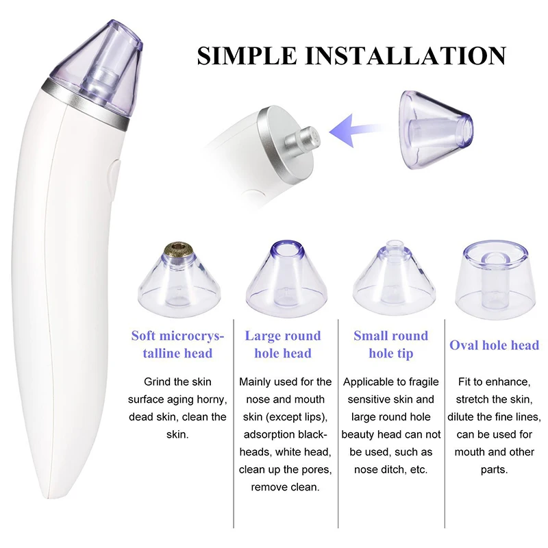 Угрей скребок для кожи лица ультразвуковой скруббер вакуумный Очиститель пор