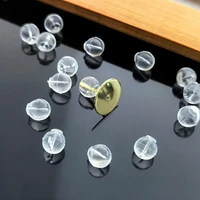 100pcs silicone rubber ear back stoppers round sphere ear plugs for jewelry making diy earring accessories