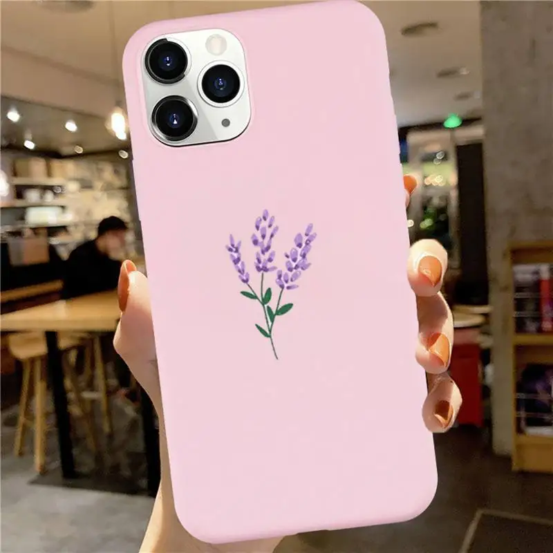 

Flower art fashion design pattern luxury mobile Phone Case coque Candy Color for iPhone 6 7 8 11 12 s mini pro X XS XR MAX Plus