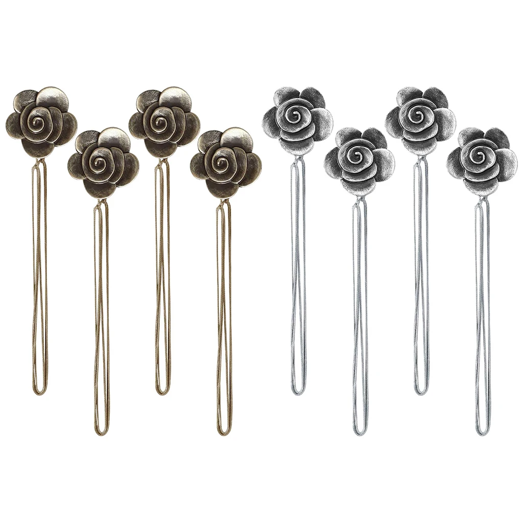 

Застежки для штор с цветами, 2 пары, крючки, декоративный держатель для драпировок, аксессуары для домашнего декора