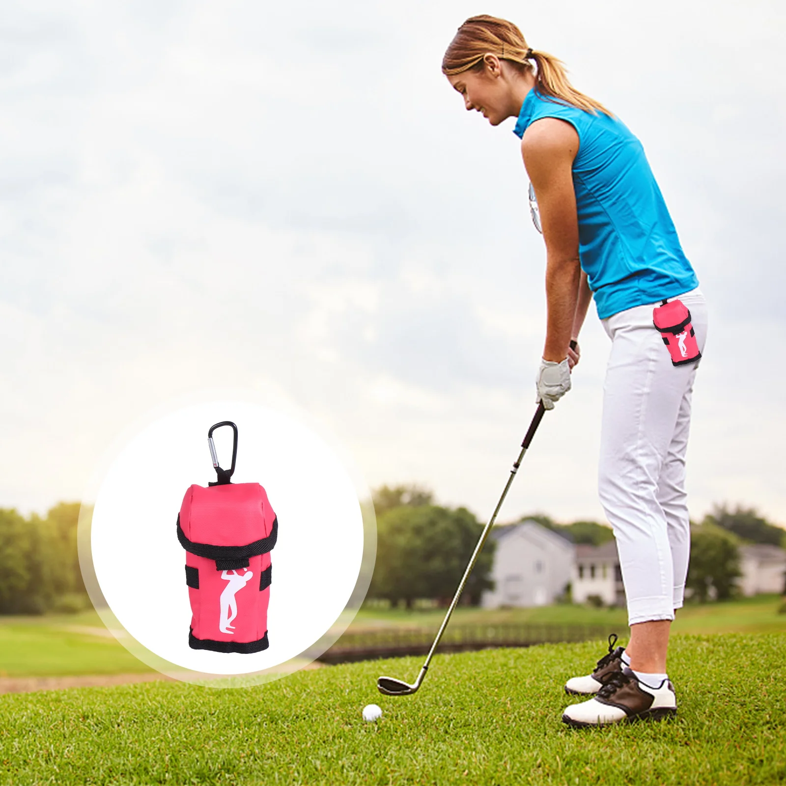 

1pc Practical Supply Ball Pouch Convenient Polyester Golf Ball Storage Bag