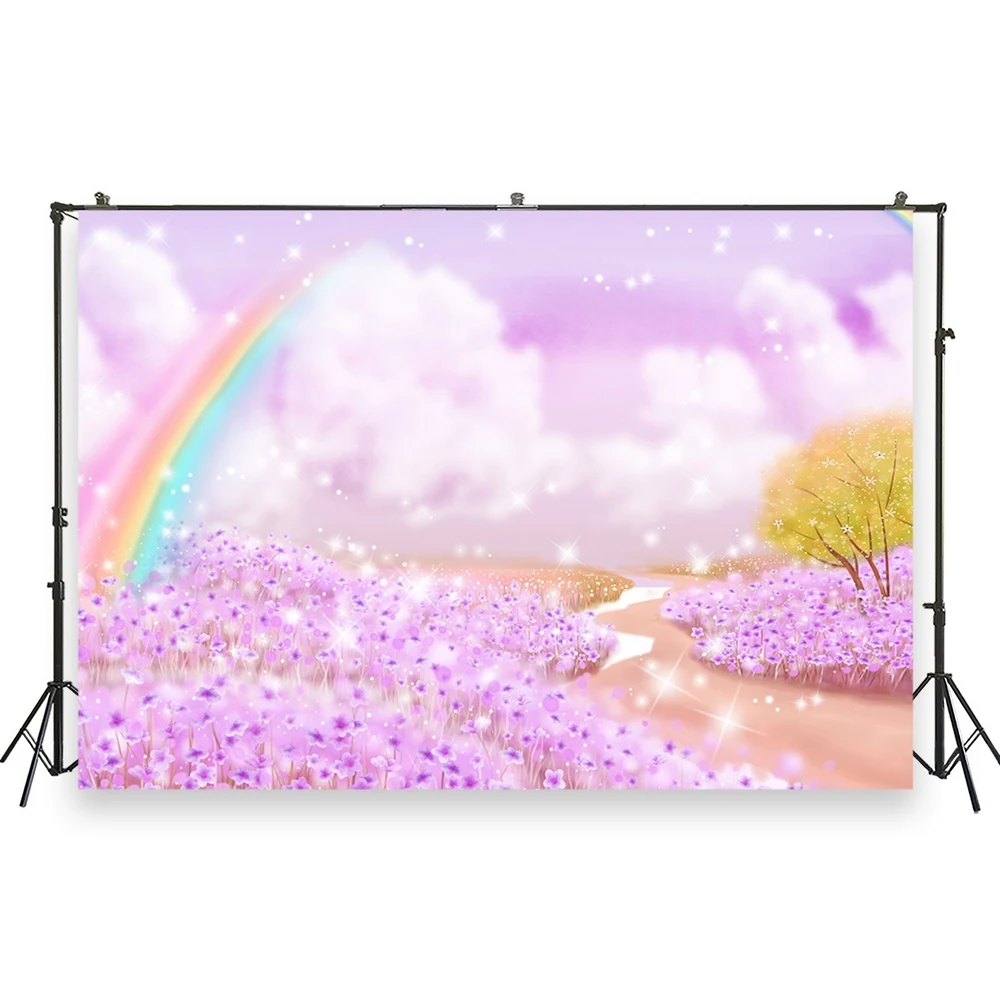 

HUAYI Photo Background Newborns Baby Birthday Fantasy Kingdom raibow Photography Backdrops Custom Photobooth Backdrop XT-7044