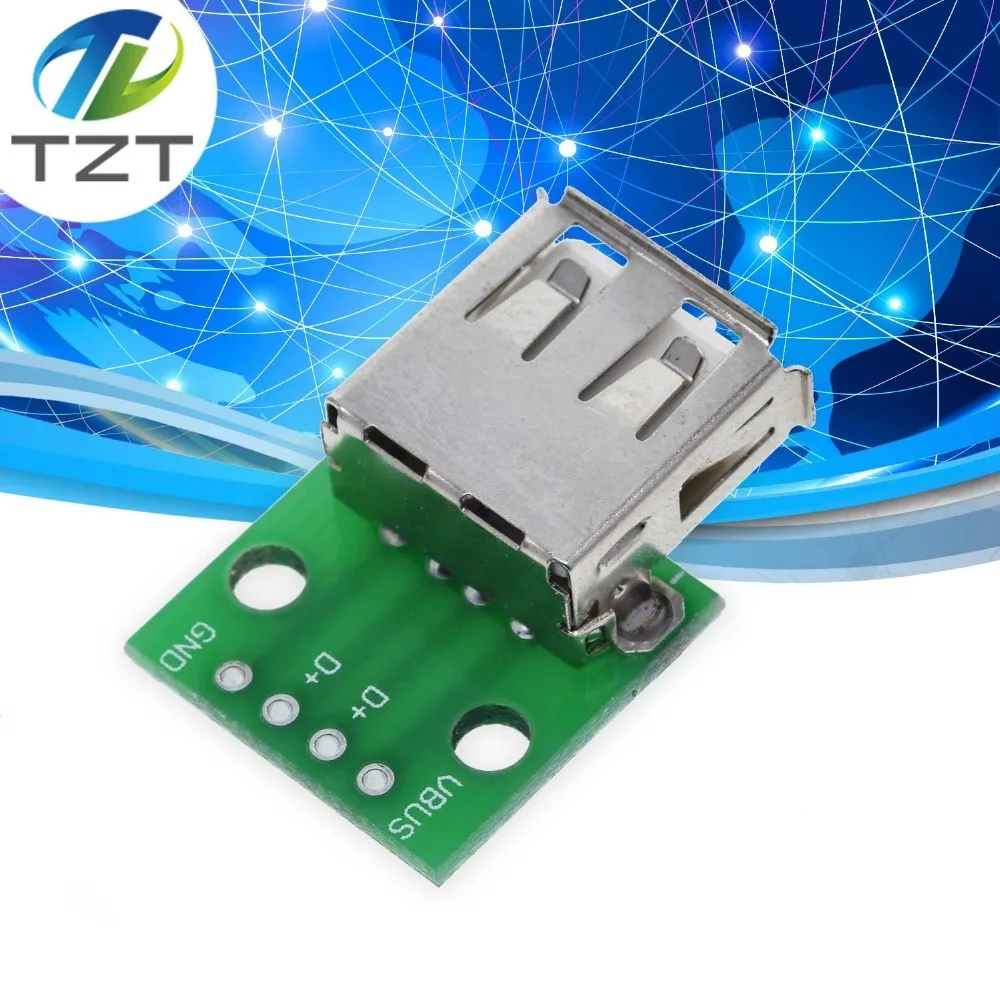 TZT MINI MICRO USB Для DIP адаптера/USB разъем 2,54 мм 5pin Женский Разъем b Тип USB2.0 Женский PCB конвертер USB-01