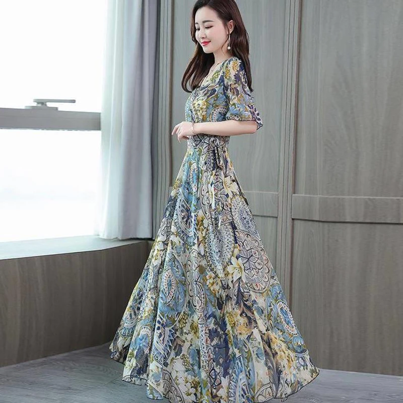 Элегантное женское удобное платье плюс размер платья бохо вечернее с коротким