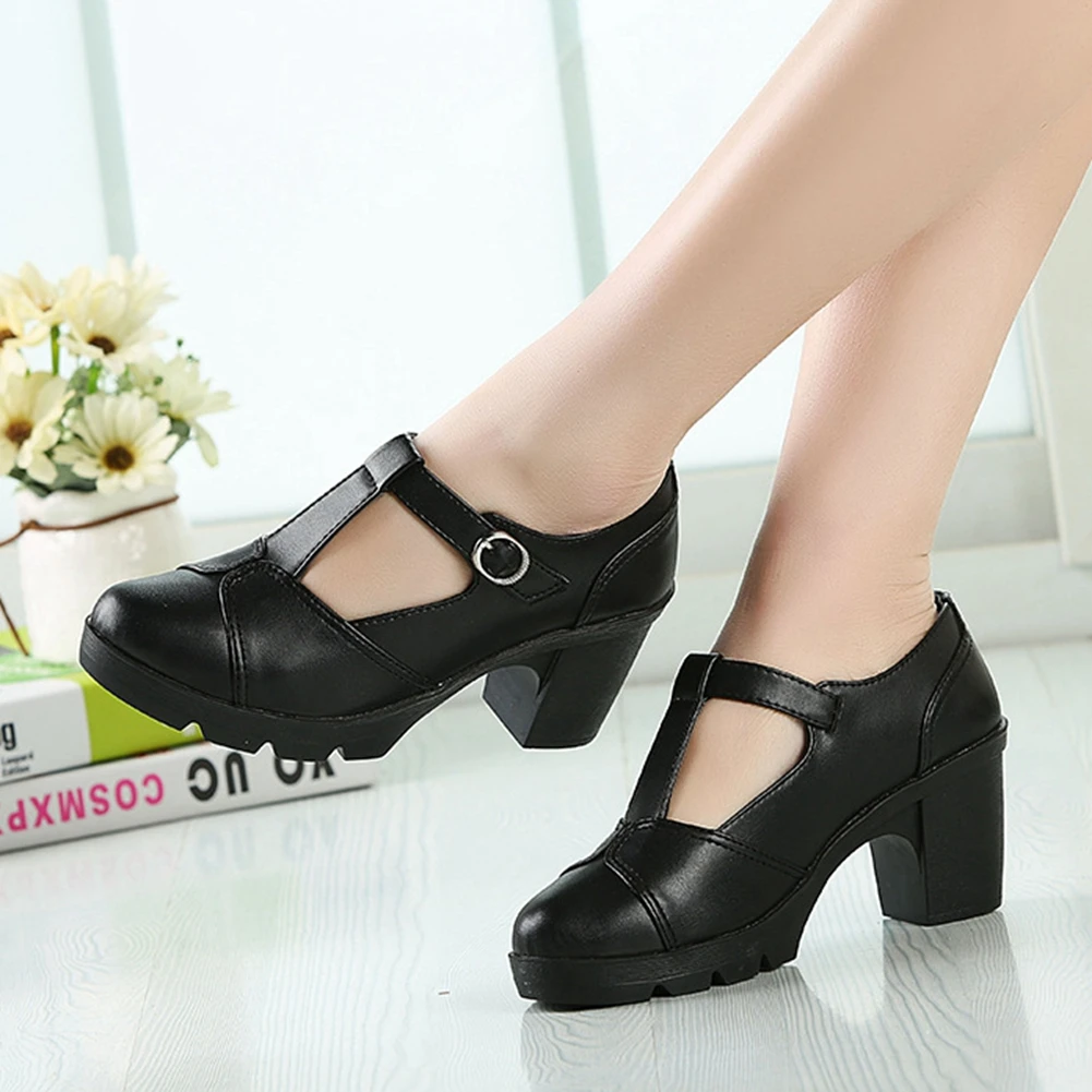 

DoraTasia 2020 Hot Sale Large Size 43 Women Sandals Square Heel Round Toe Platform Pumps Summer Casual Woman Shoes