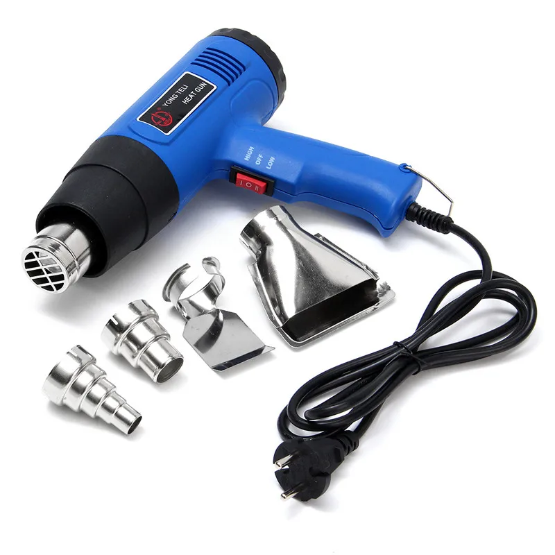 

Electric Heat Gun Hot Air Gun 1500W Dual Temperature Metal Nozzle Adjustable Electric Power Tools With 4 Nozzles EU Plug