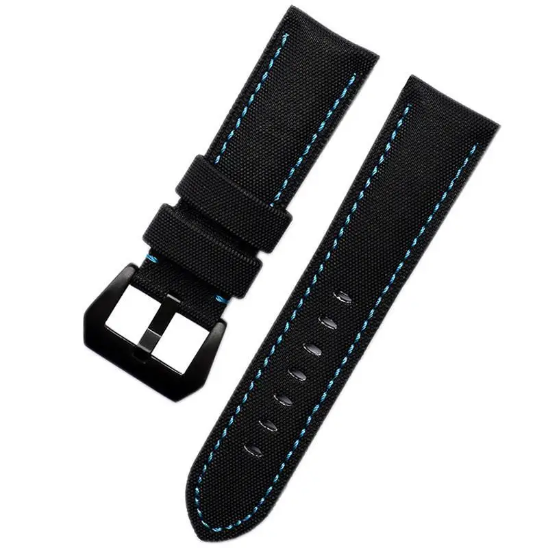 For Panerai PAM441/01661 wristband 22mm 24mm 26mm Leather Sport Watchband Black Blue Watch Strap Accessories Bracelets