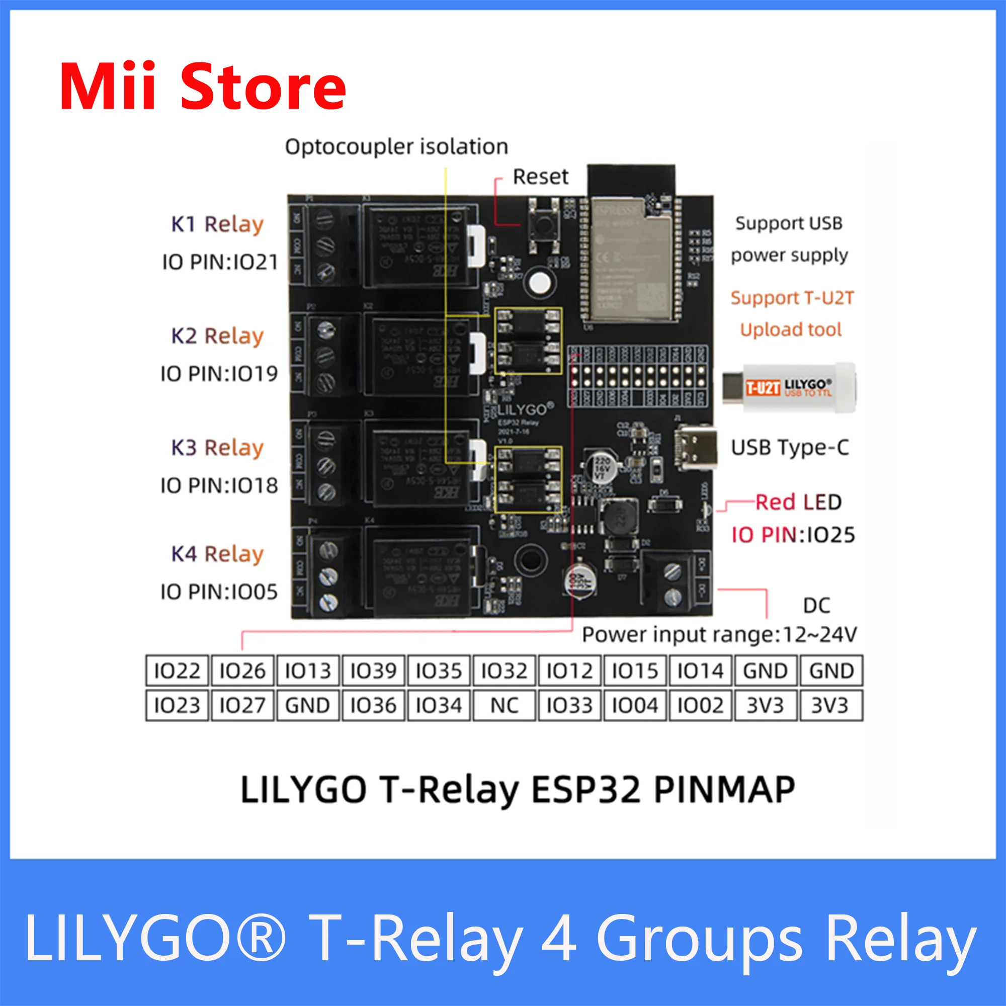 LILYGO®TTGO T-Relay ESP32 Chip DC 5 В 4 группы реле Мб Flash IoT Поддержка WiFi Bluetooth | Компьютеры и офис