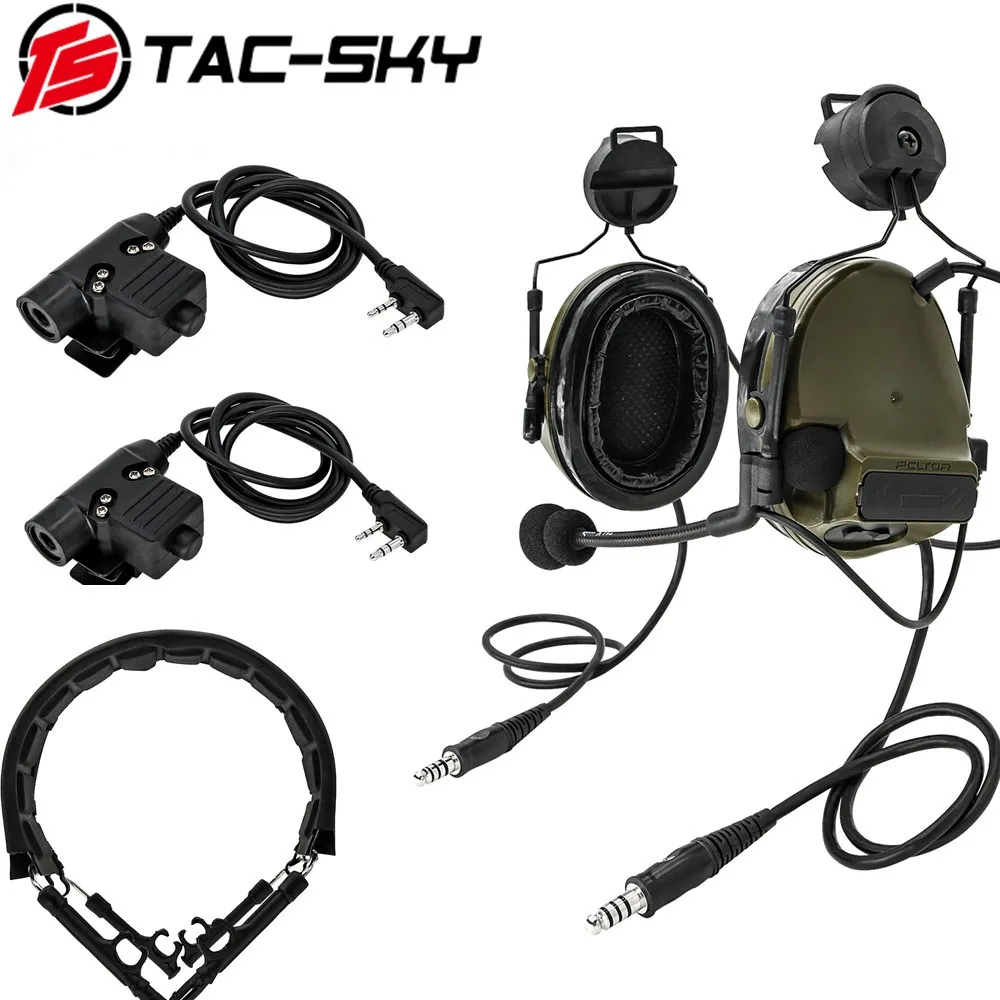 

TAC-SKY COMTAC III Dual Channel Silicone Earmuffs Helmet Stand Tactical Headphones / ptt u94ptt / Headphone Replacement Headband