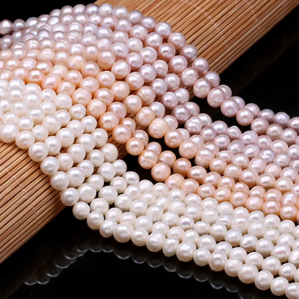 

New Spherical Pearl Beads Natural Freshwater Pearls For Necklace Bracelet Jewelry Making DIY Accessories Women Gift Size 5-6mm