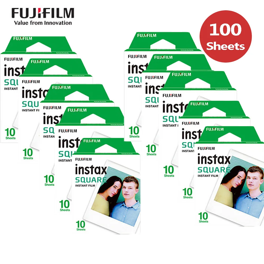 10-100 листов Fujifilm Instax квадратная пленка фотобумага для Fuji Instax квадратная SQ6 SQ10 SQ20 для Instax SP-3 принтер для смартфонов - Цвет: 100 Sheets