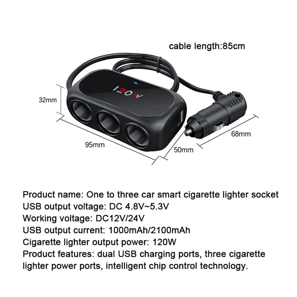 Разветвитель для смартфона 2 USB-порта 3 канала 1 А 12-24 В | Автомобили и мотоциклы