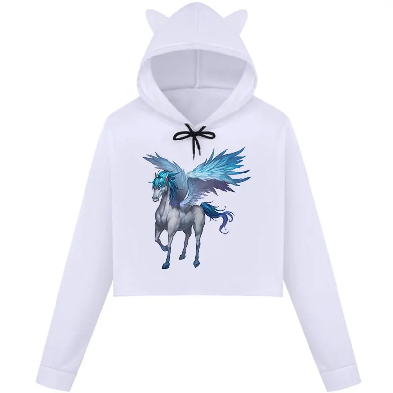 Модная разноцветная толстовка с милым единорогом повседневная Радужная