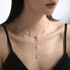 Ожерелье-чокер с натуральным жемчугом, позолоченная цепочка, 2021