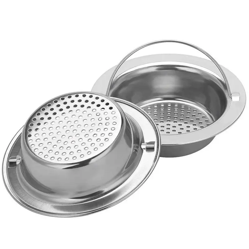 

2PCS Upgrade Stainless-Steel Kitchen Sink Strainer (Hand-Held), Premium Drain Filter Strainer, Large Wide Rim 4.33 inch Diameter