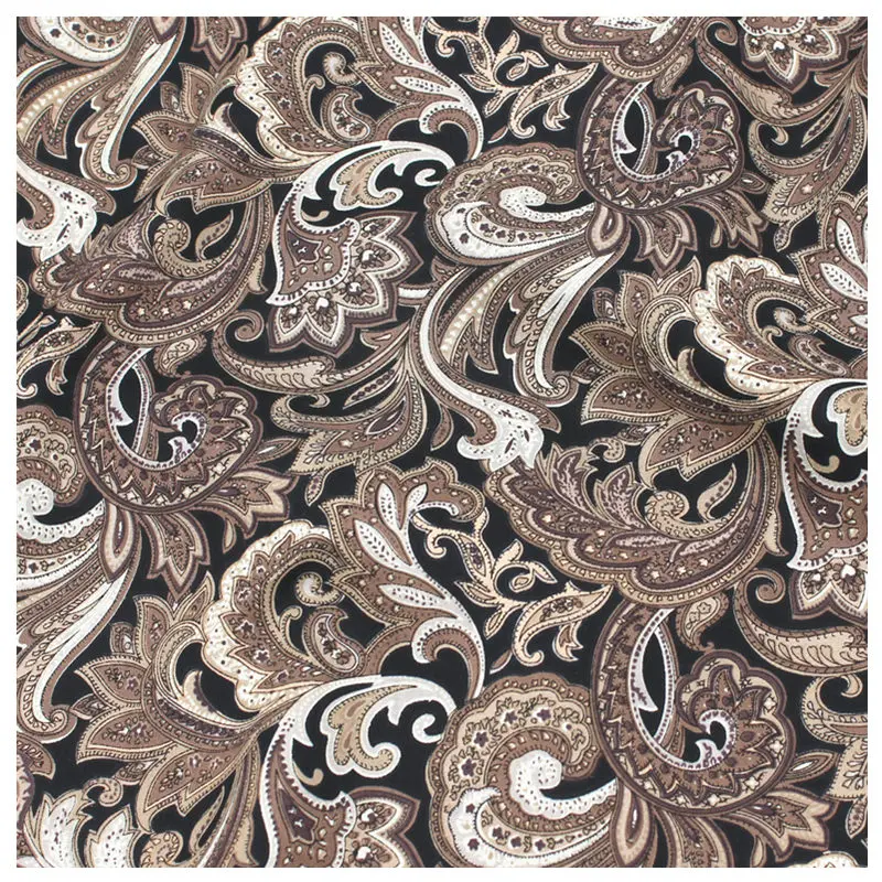 

Wide 58" 100% Cotton Poplin Pteris Printed Fabric Scarf Garment Shirt Material By the Half-Yard