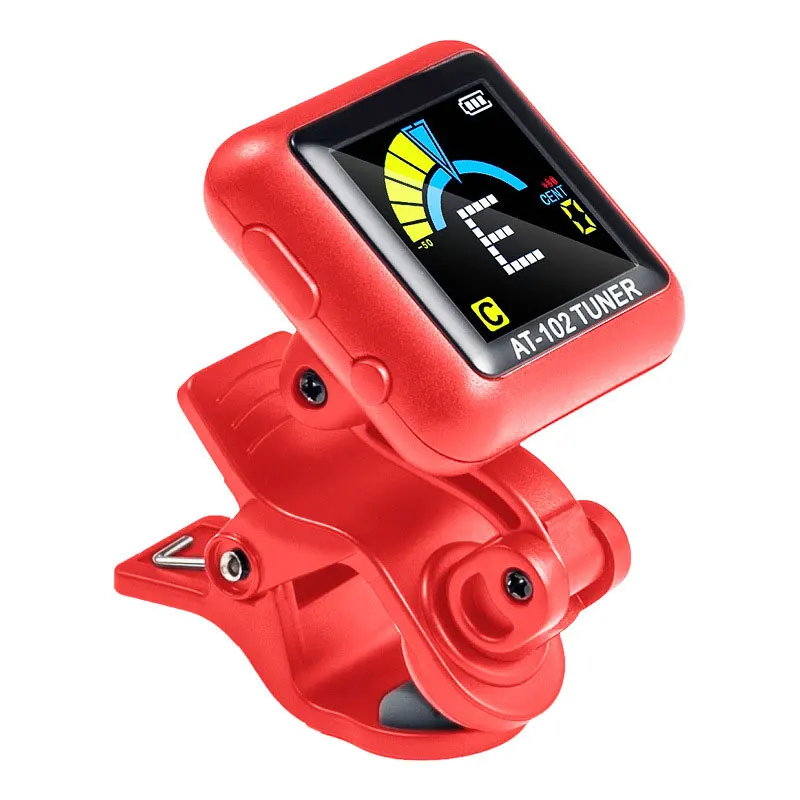 

Guitar Tuner Rechargeable Clip On Tuner for All Instruments Bass Ukulele Violin Mandolin and Banjo FEA889